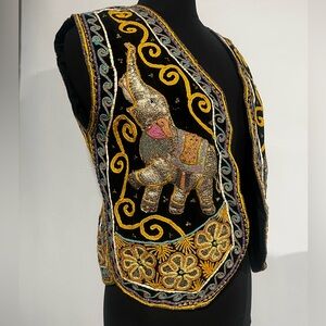 Vintage Elephant Gold Sequin Vest